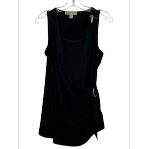 Michael Michael Kors Sleeveless Top withh Gold Zipper Accent Sz M Women